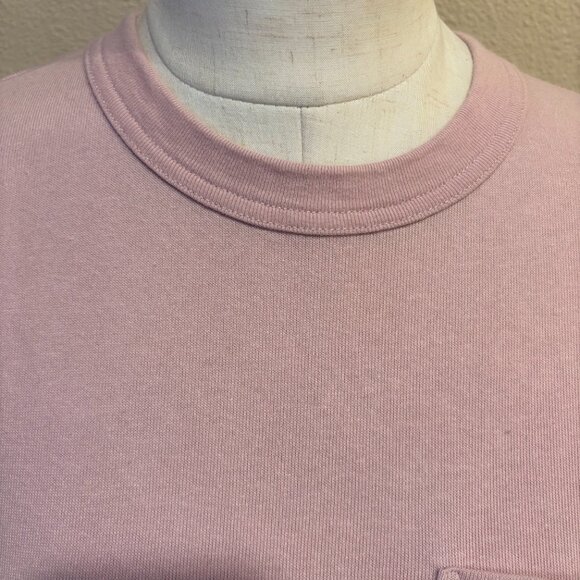 MADEWELL Women's Light Pink Short Sleeve Cotton Crew Neck Pocket Tee Top Sz XS - Picture 3 of 5